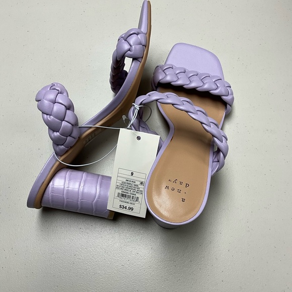 Women's Basil Mule Heels - A New Day Size: 9 Lilac Purple - Picture 3 of 5